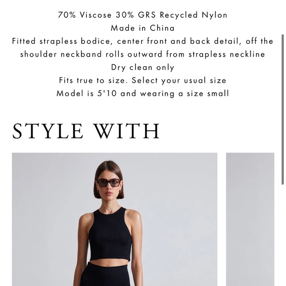 BROWN A Piece Apart Elena Strapless Top - Picture 2 of 6